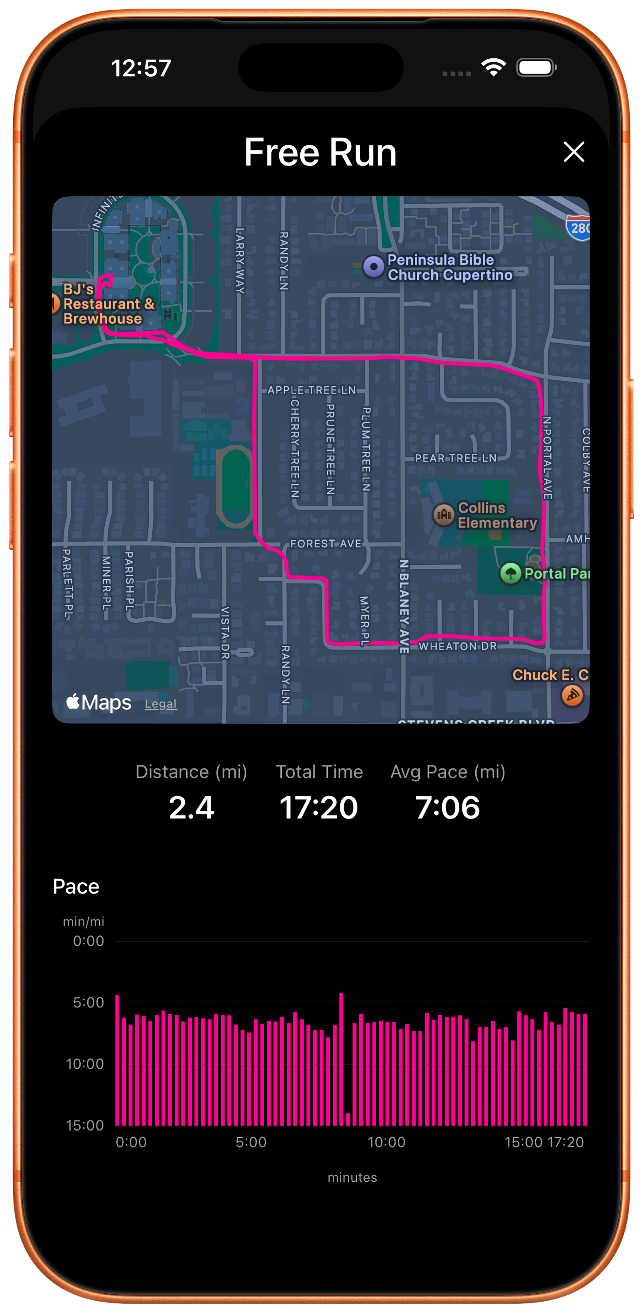 DashLab post-run analytics with route map and pace chart