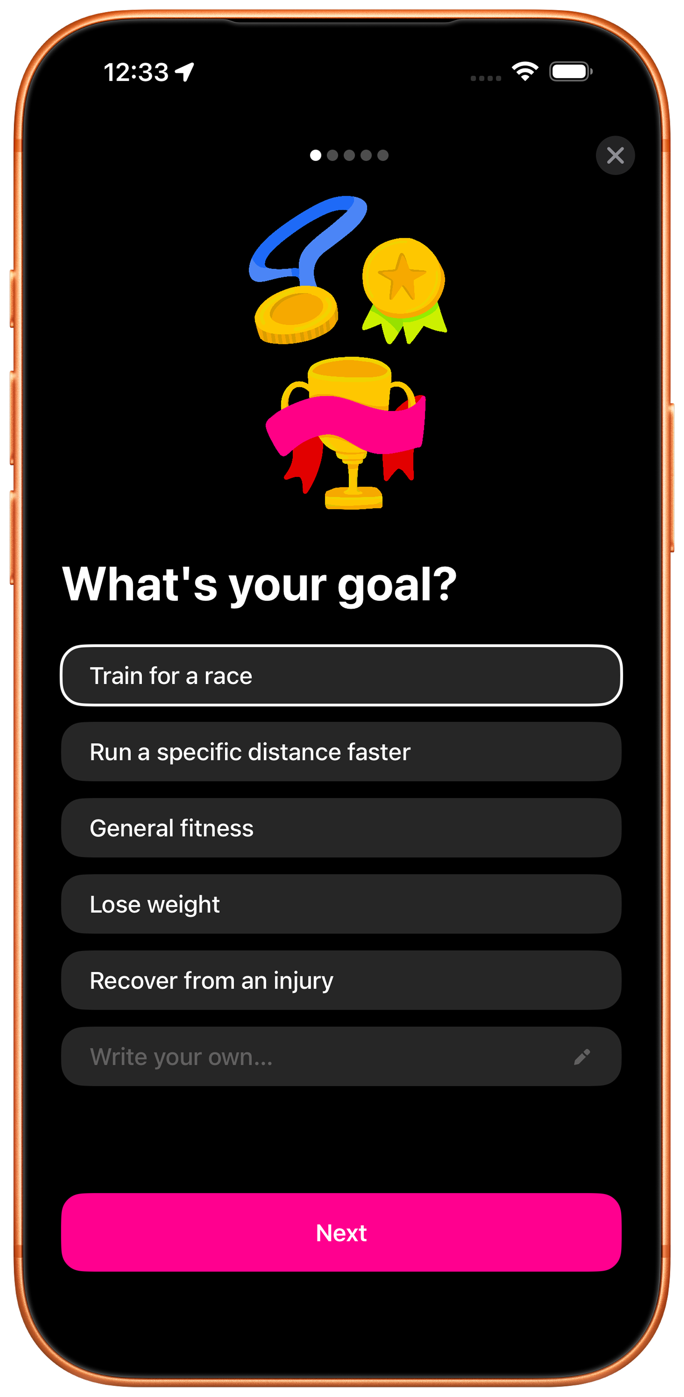 DashLab — pick your goal and start training